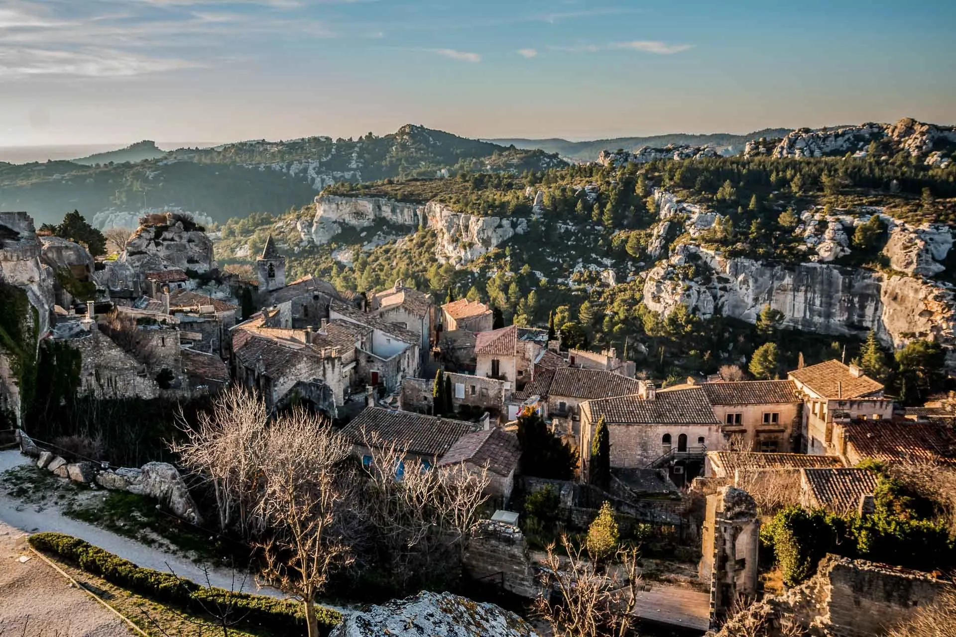 The hilltop village of Les Baux-de-Provence in the Alpilles