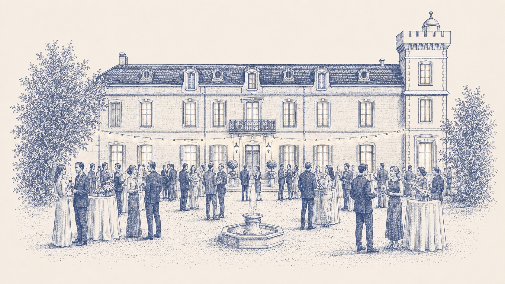 Welcome Drinks at Château de Paon